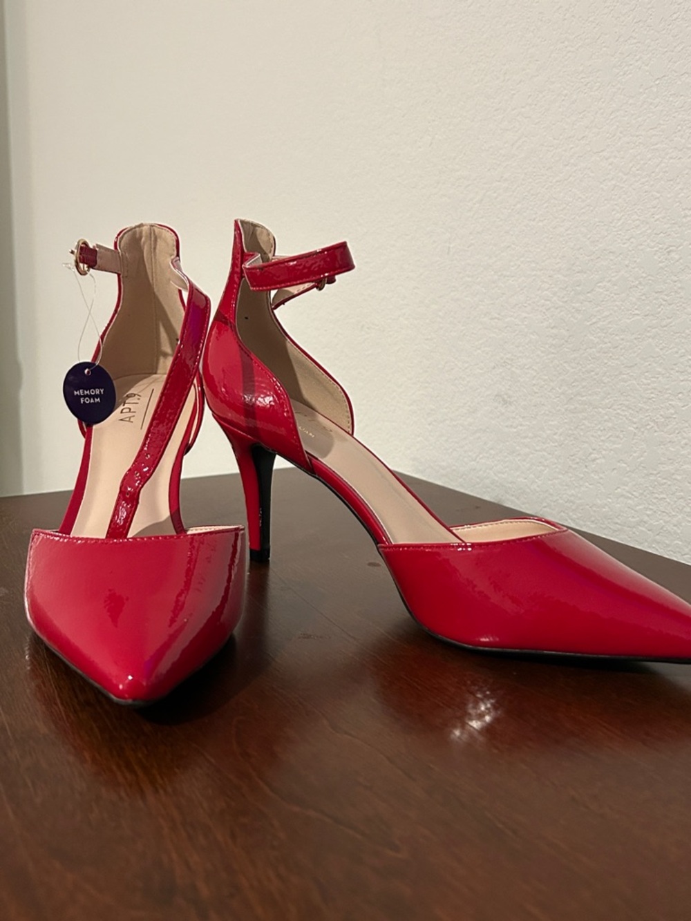 Apt. 9 Yavalli Red Patent Pointed-Toe Ankle-Strap Pumps - Picture 7 of 8